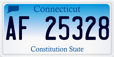 CT license plate AF25328