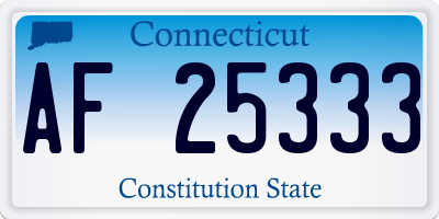 CT license plate AF25333