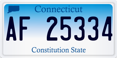 CT license plate AF25334