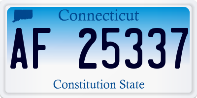 CT license plate AF25337