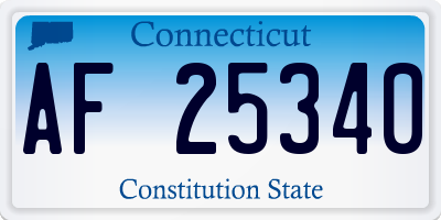 CT license plate AF25340