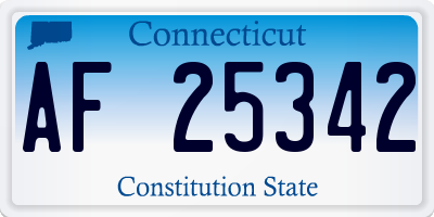 CT license plate AF25342
