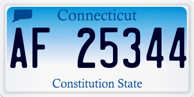 CT license plate AF25344
