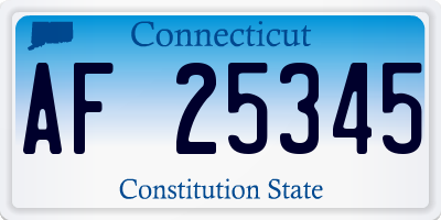 CT license plate AF25345