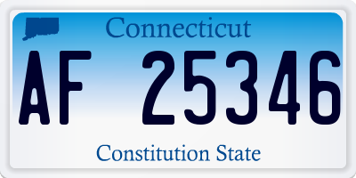 CT license plate AF25346