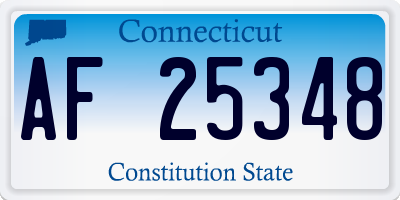 CT license plate AF25348
