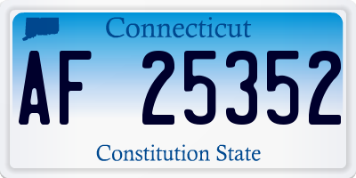 CT license plate AF25352