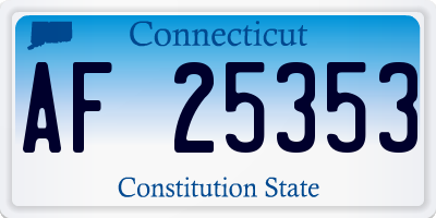 CT license plate AF25353