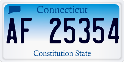 CT license plate AF25354