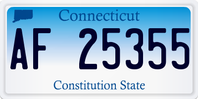 CT license plate AF25355