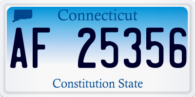 CT license plate AF25356