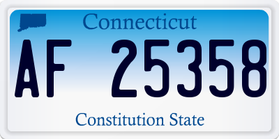 CT license plate AF25358