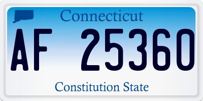 CT license plate AF25360