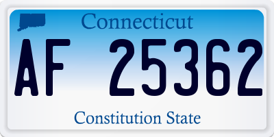 CT license plate AF25362