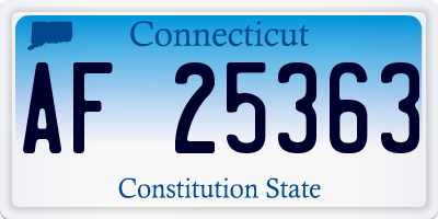 CT license plate AF25363