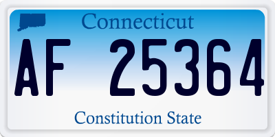 CT license plate AF25364