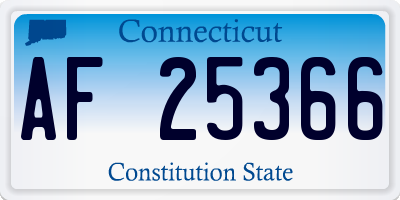 CT license plate AF25366