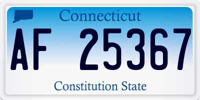 CT license plate AF25367