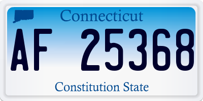 CT license plate AF25368