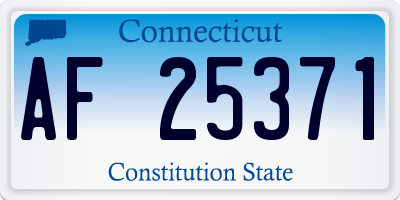 CT license plate AF25371