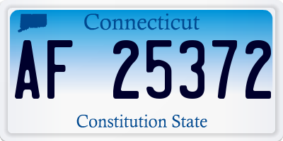 CT license plate AF25372