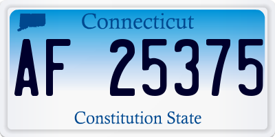CT license plate AF25375