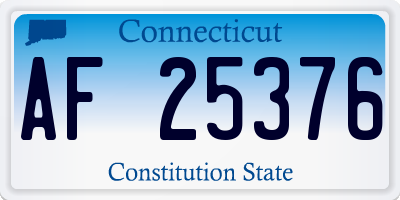 CT license plate AF25376