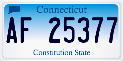 CT license plate AF25377