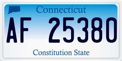 CT license plate AF25380