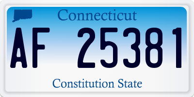 CT license plate AF25381