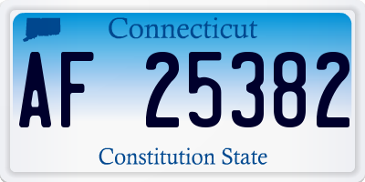 CT license plate AF25382