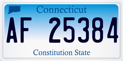 CT license plate AF25384