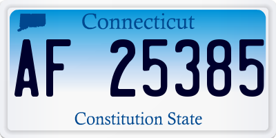 CT license plate AF25385
