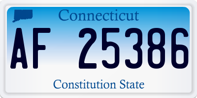 CT license plate AF25386