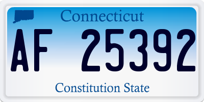 CT license plate AF25392
