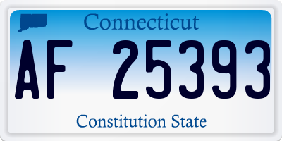 CT license plate AF25393