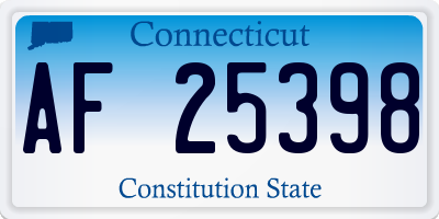 CT license plate AF25398