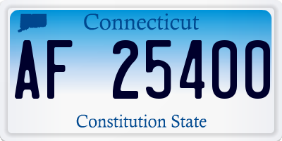 CT license plate AF25400