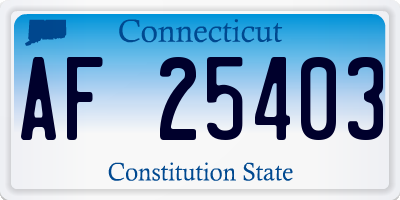 CT license plate AF25403