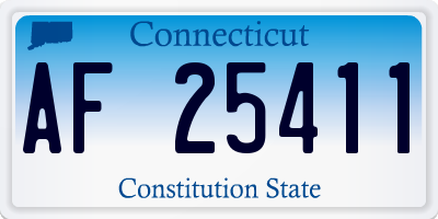 CT license plate AF25411