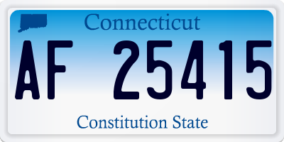 CT license plate AF25415