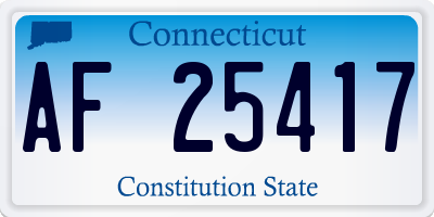 CT license plate AF25417