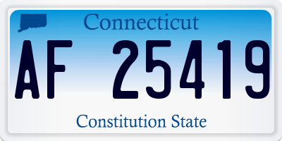 CT license plate AF25419