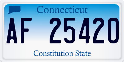 CT license plate AF25420