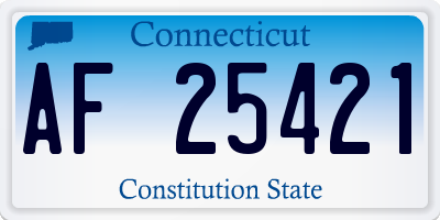 CT license plate AF25421