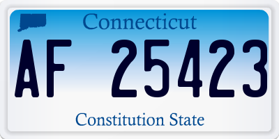 CT license plate AF25423