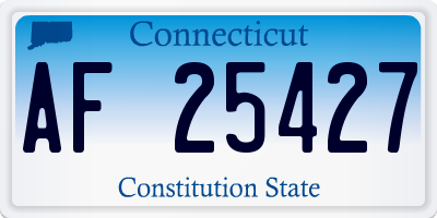 CT license plate AF25427