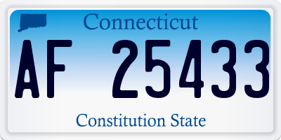 CT license plate AF25433