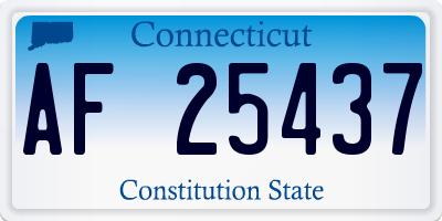 CT license plate AF25437