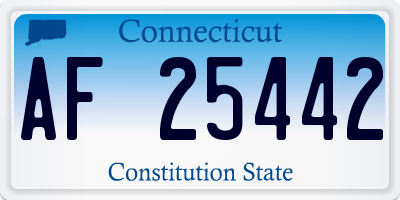 CT license plate AF25442